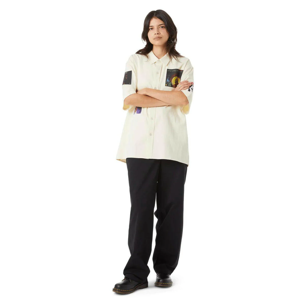 Huf - X Stax Patches Shirt Natural - Image 6